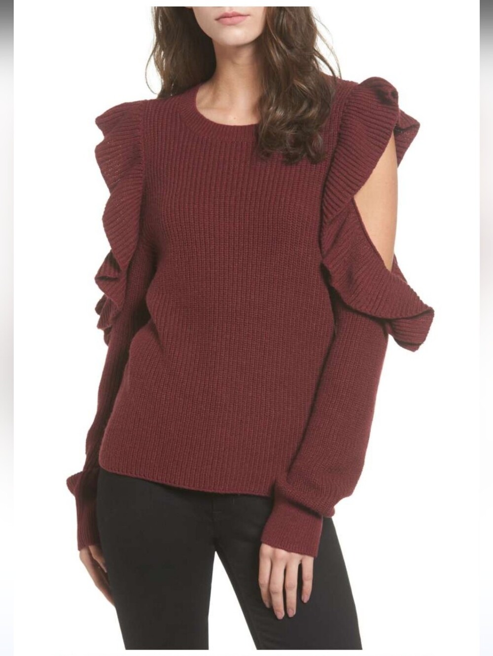 ASOS Sweater Ruffle Cold Shoulder 6
